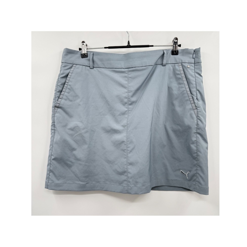 Puma 14 Golf Skort Womens Gray Performance Activewear Built-in Shorts‎ Side Zip